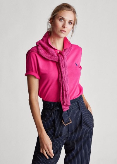 Women's Polo Ralph Lauren Classic Fit Mesh Polo Shirts | 956802MYT